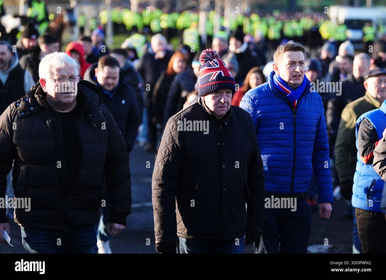 Rangers fans arrive for the William Hill Premiership match at Celtic ...