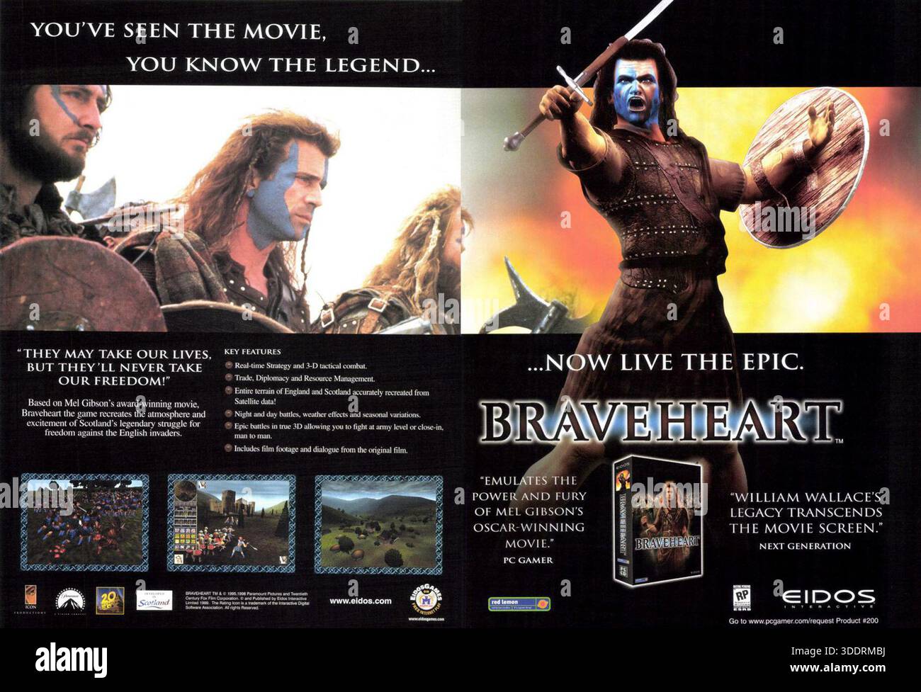 映画「BRAVE HEART」パンフレット Braveheart poster hi-res stock photography and images - Alamy