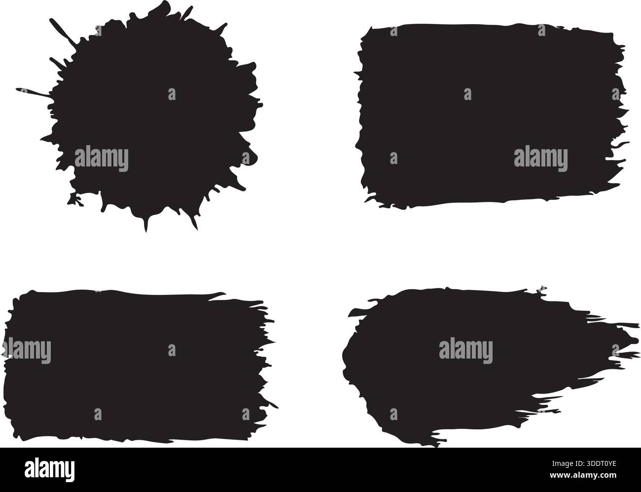 Black Ink Splatters on Textured Gray Background Vector Illustration Stock Vector