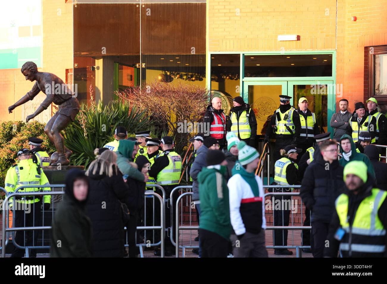 Police officers outside the stadium entrance following the William Hill ...