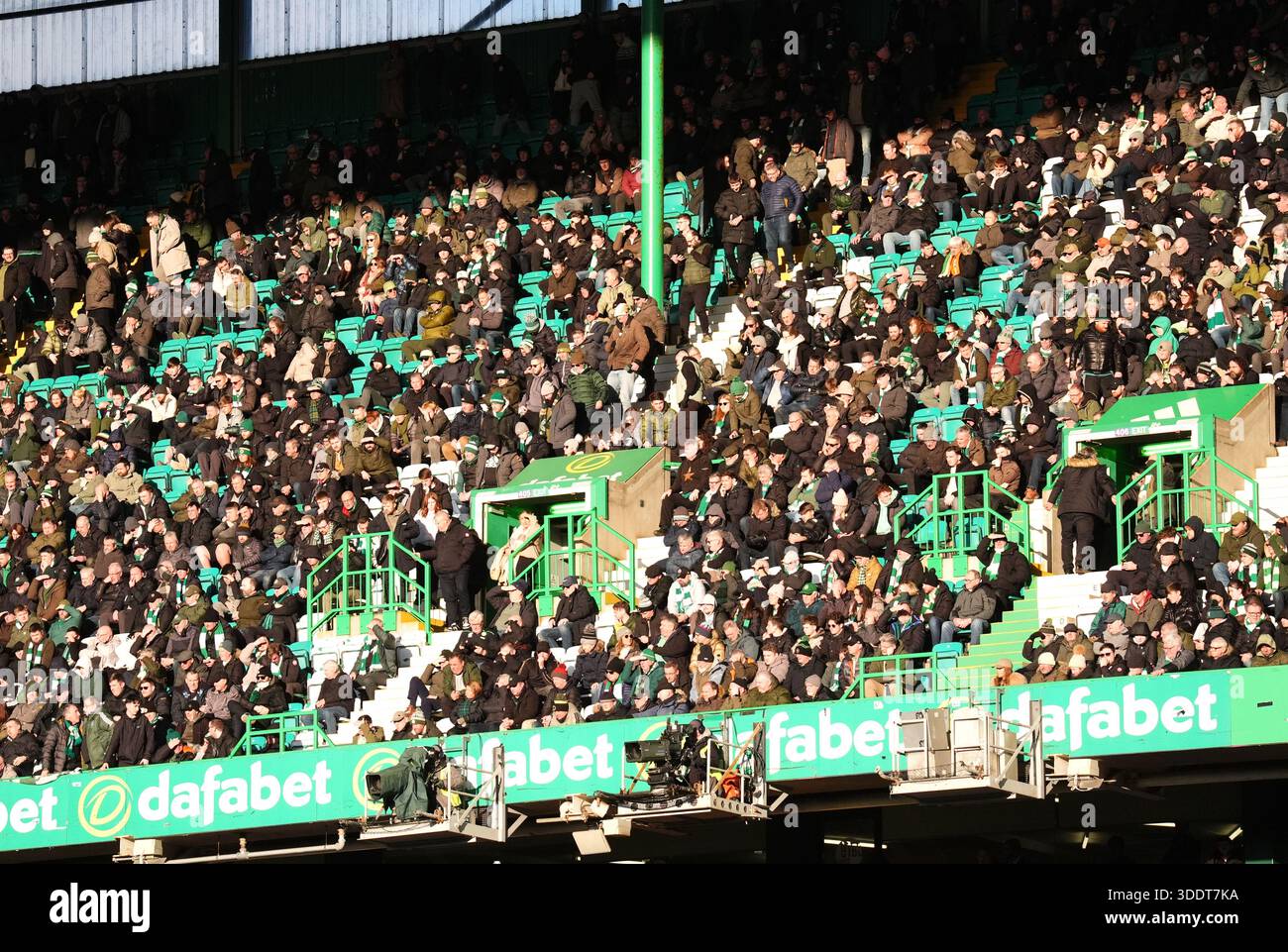 Celtic fans leave the stadium during the William Hill Premiership match ...