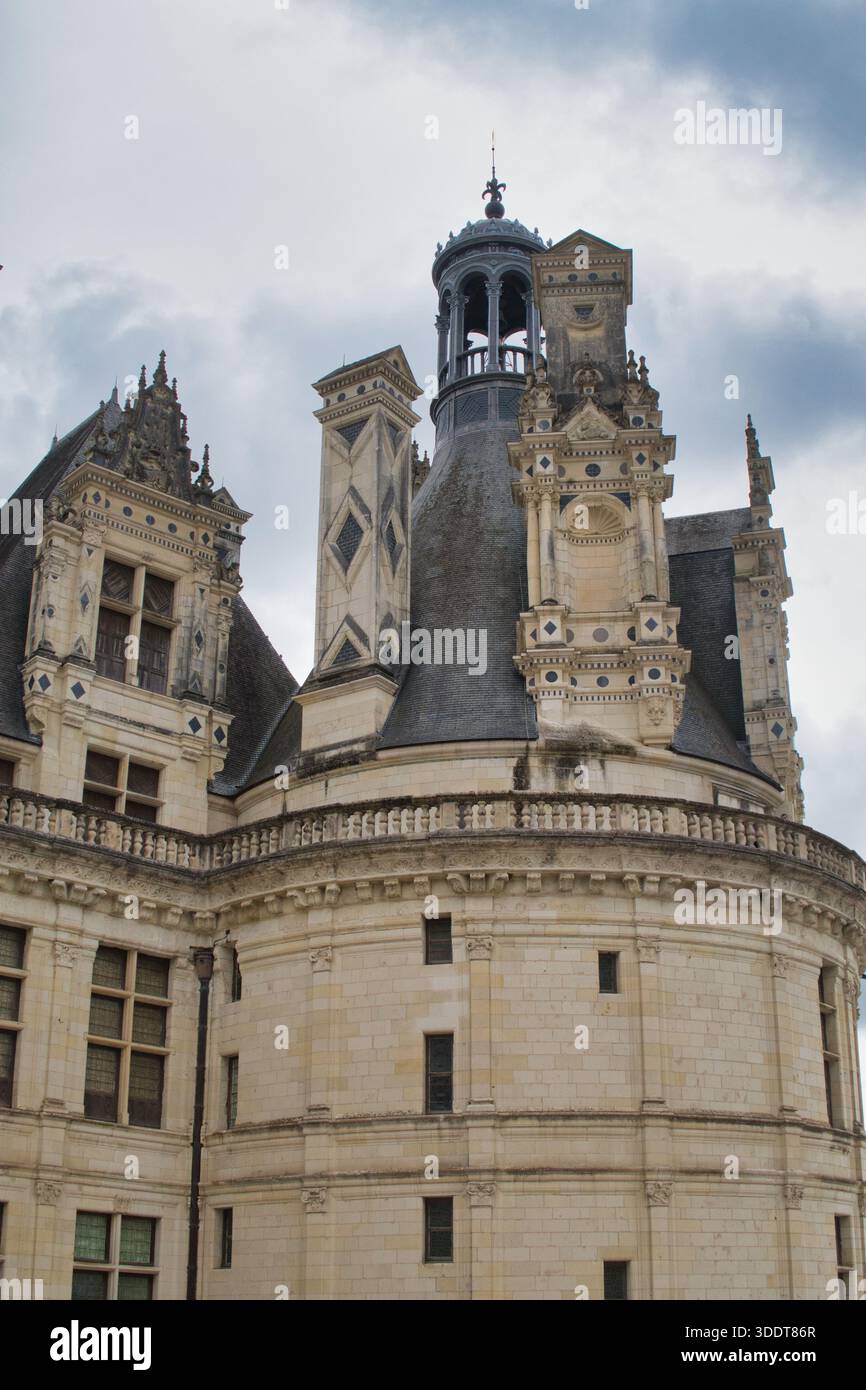 Chambord-Normandy-France-July 16, 2025,Close-up of the highly decorated ...