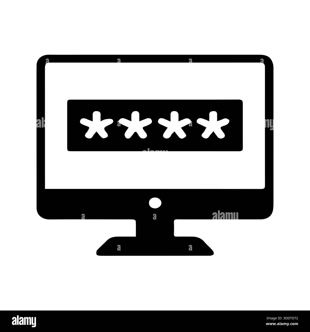 Simple Flat Design Icon Showing Password Masked With Asterisks For User Interface Demonstrations Stock Vector