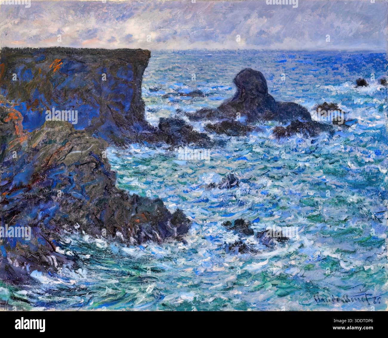 Monet Rocks Beach Seascapes with rocks Stock Vector Images - Alamy