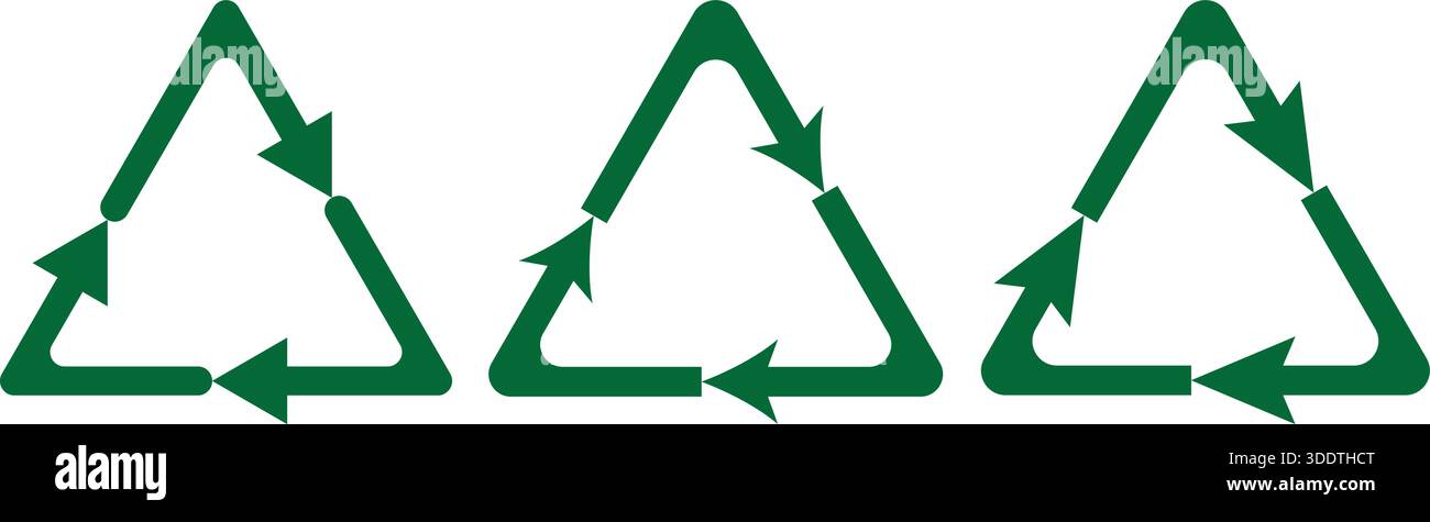 Universal recycling symbol with three arrows forming a closed loop Stock Vector