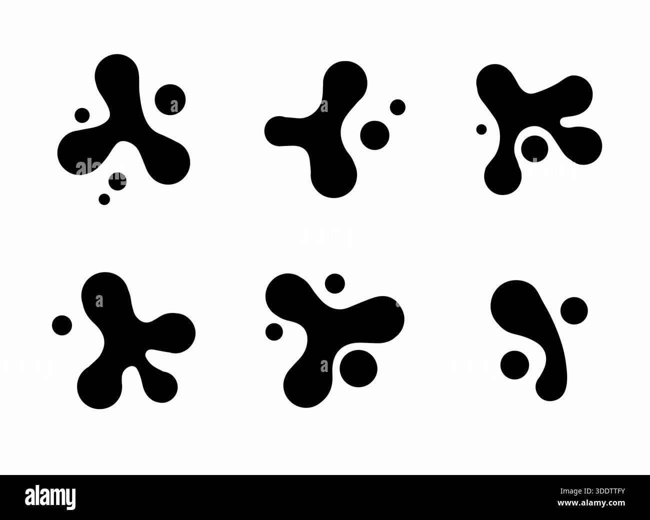 Set shape blob organic form. Abstract collection irregular blob. Liquid form deformed elements. Stock Vector
