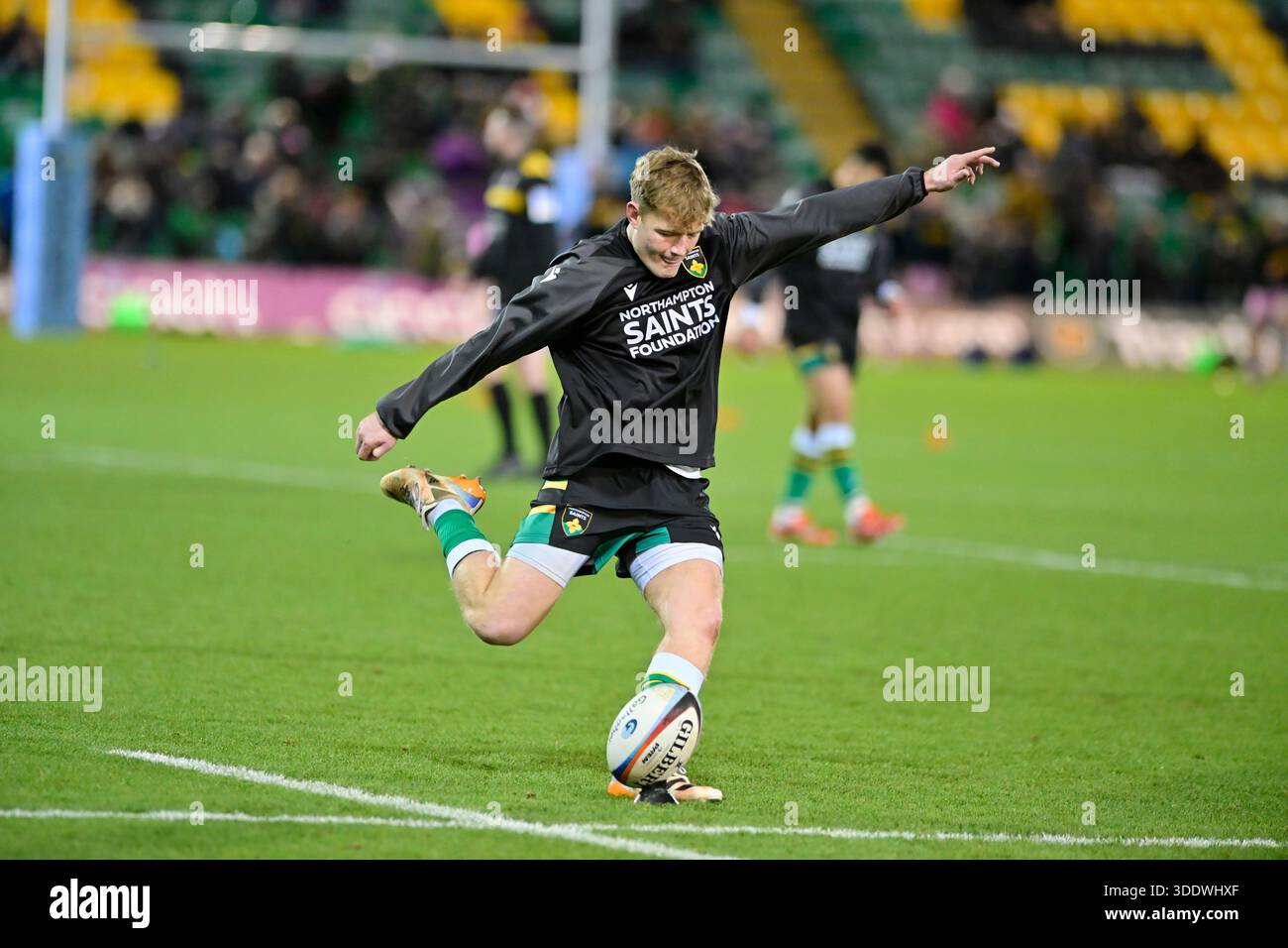 Northampton ENGLAND - Fin Smith for Northampton. during the match ...