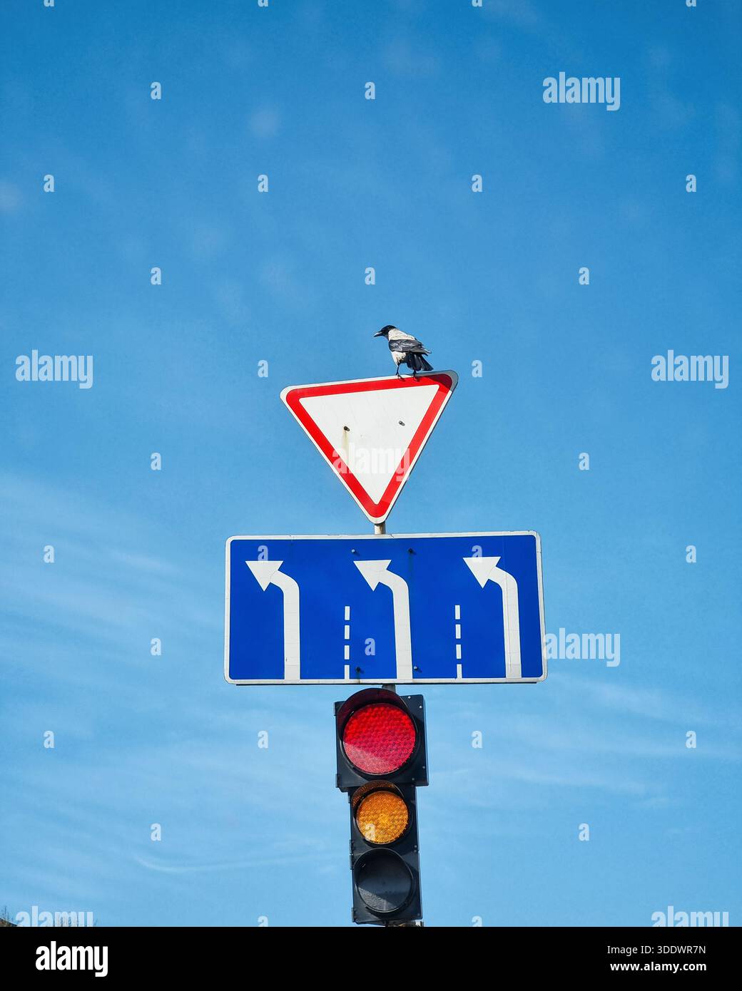 Red Rode Direction Sign Traffic directional road sign hi-res stock photography and images - Alamy