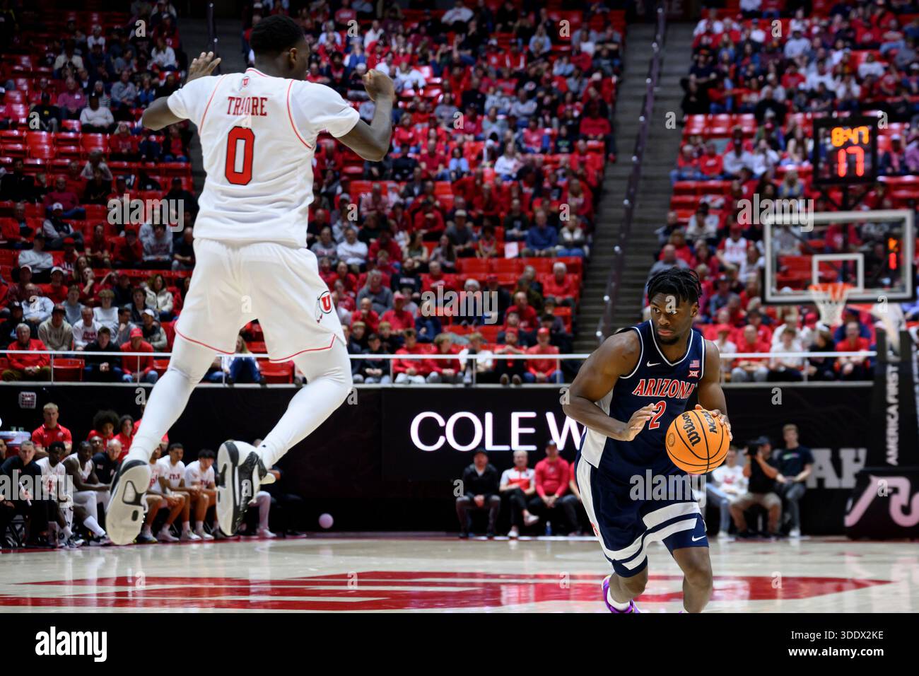 Arizona guard Dwayne Aristode (2) gets Utah forward Seydou Traore (0 ...