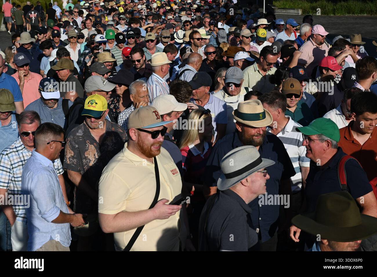 A huge crowd line up waiting for the gates to open during Day 1 of the ...