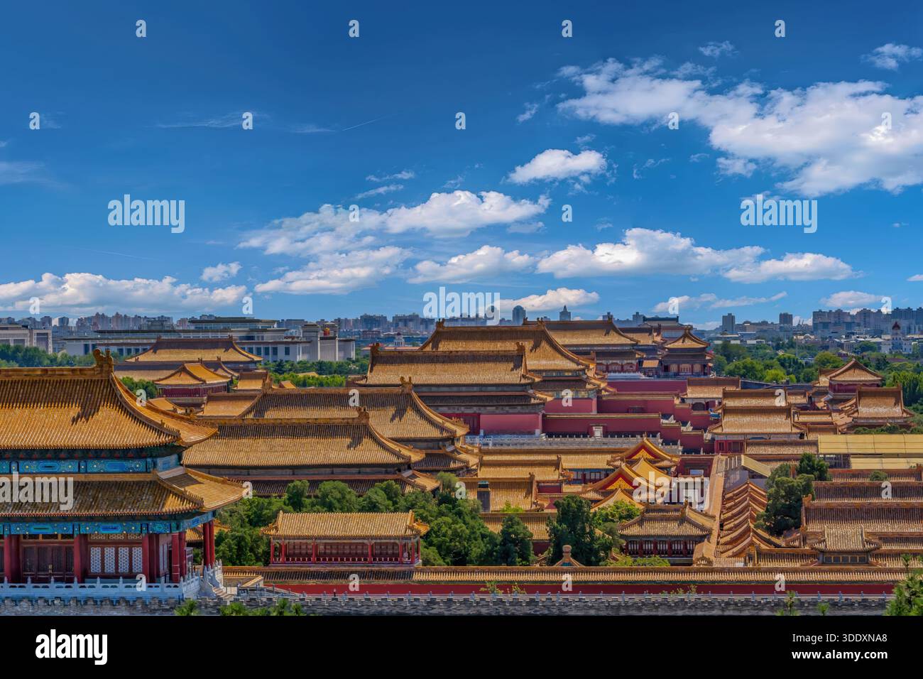 Close-up of the Forbidden City golden rooftops in Beijing, ancient ...