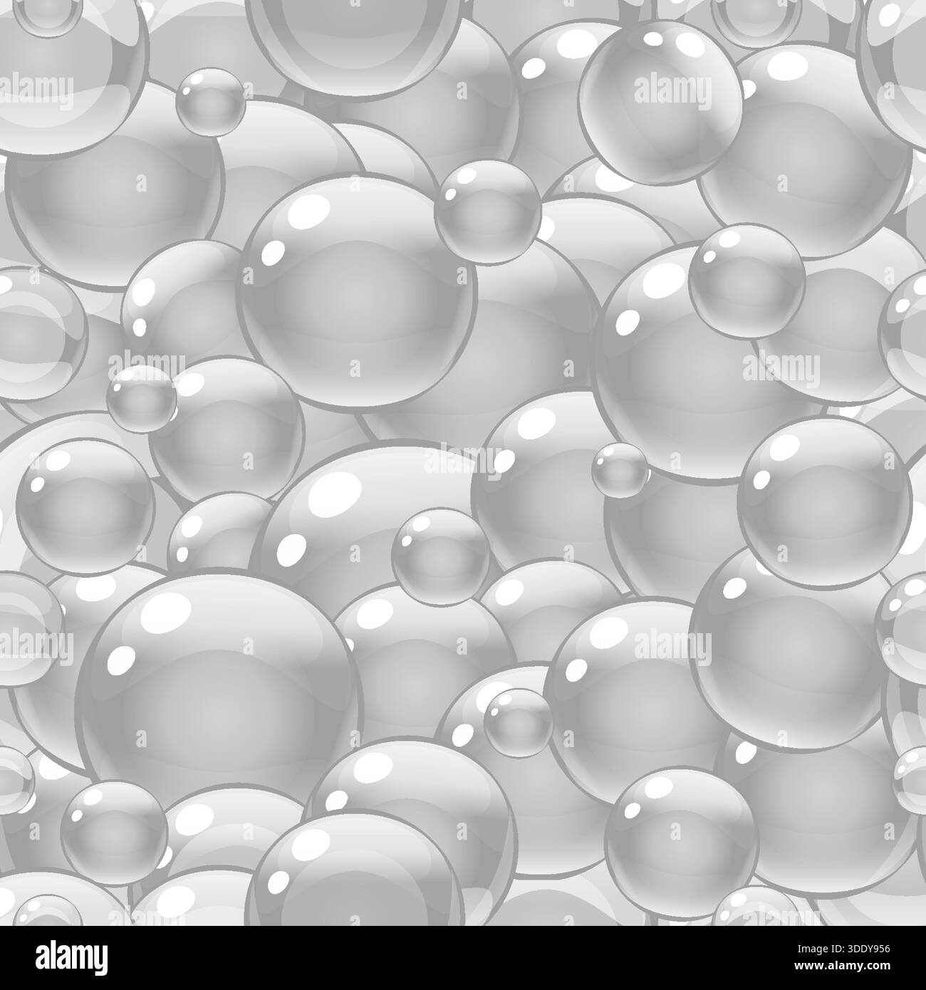 Air soap foam white bubble seamless pattern Stock Vector