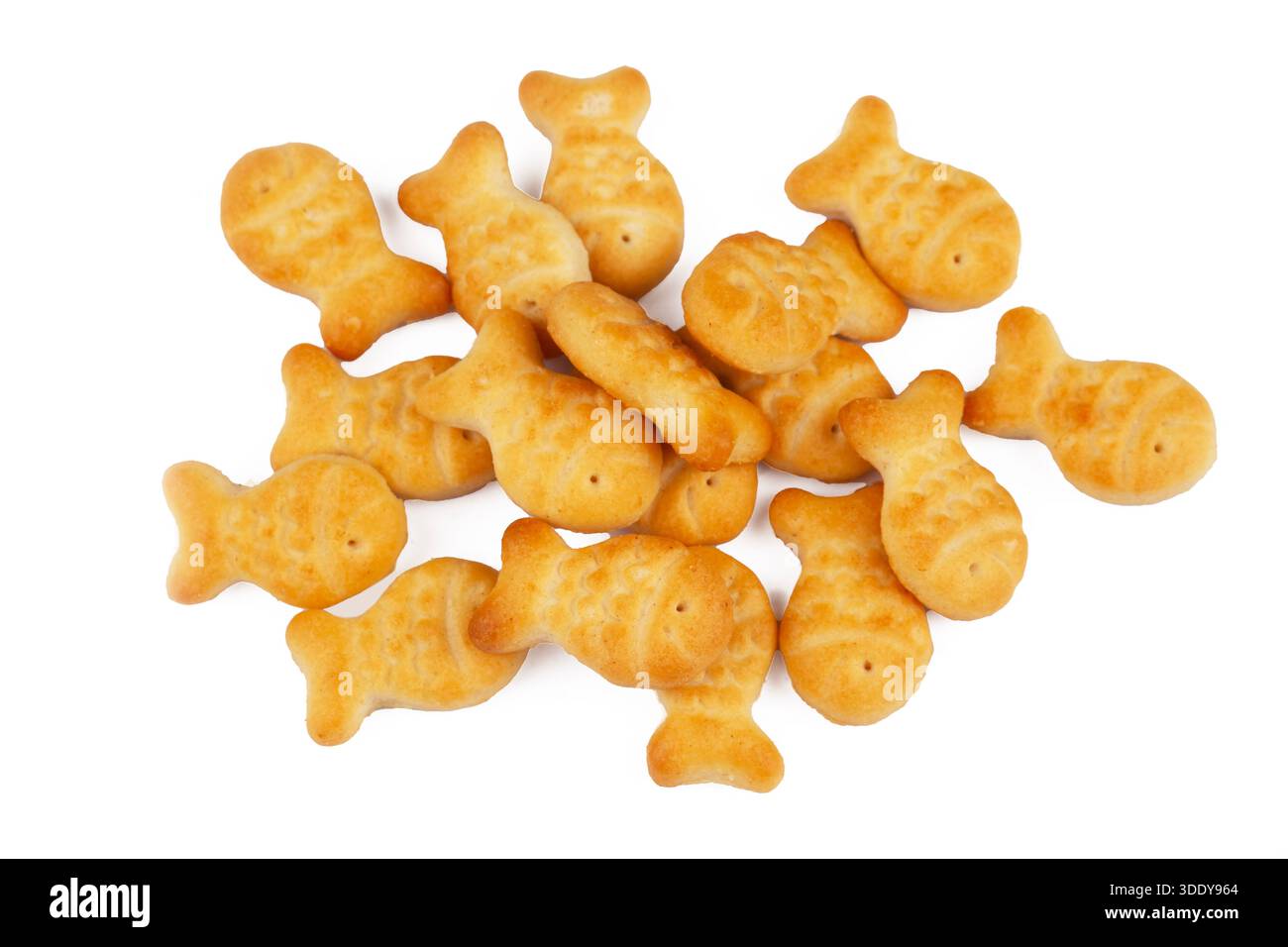 Fish crackers on a white background Stock Photo