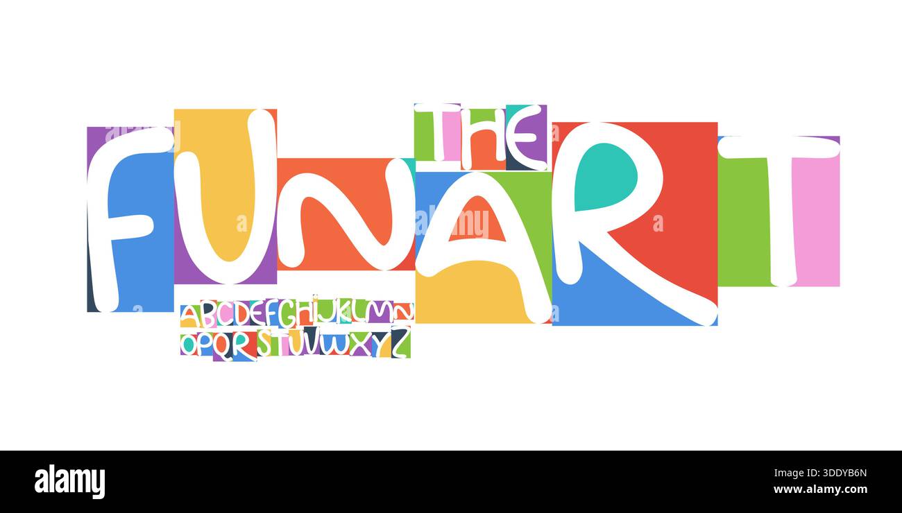 Color Font Logo Alphabet Vector Fun Geometric Letter Set Blocky ...