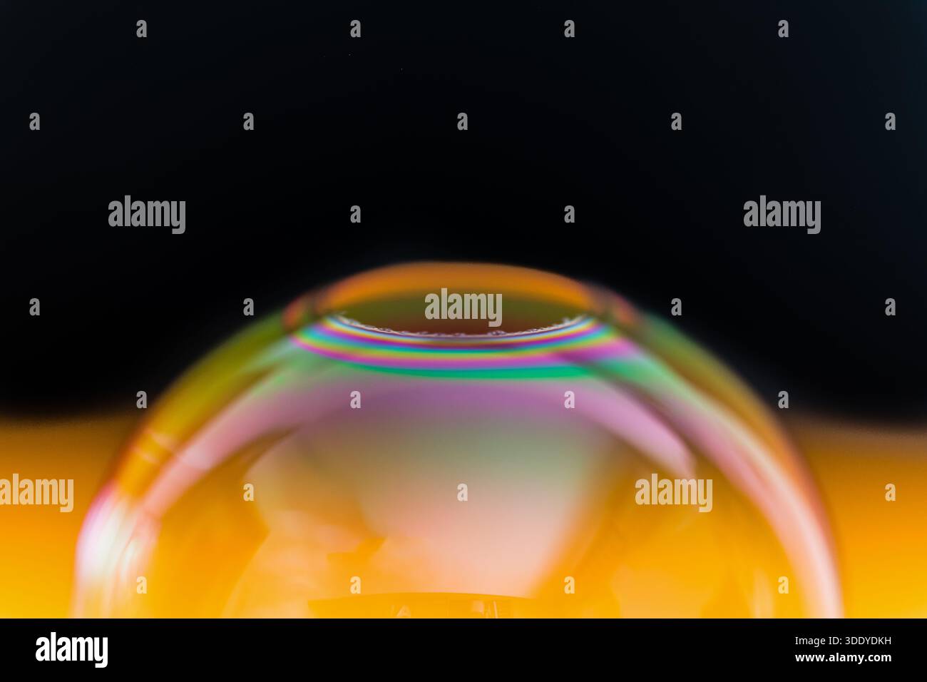 Soap bubbles isolated on a black background. Copy space. Stock Photo