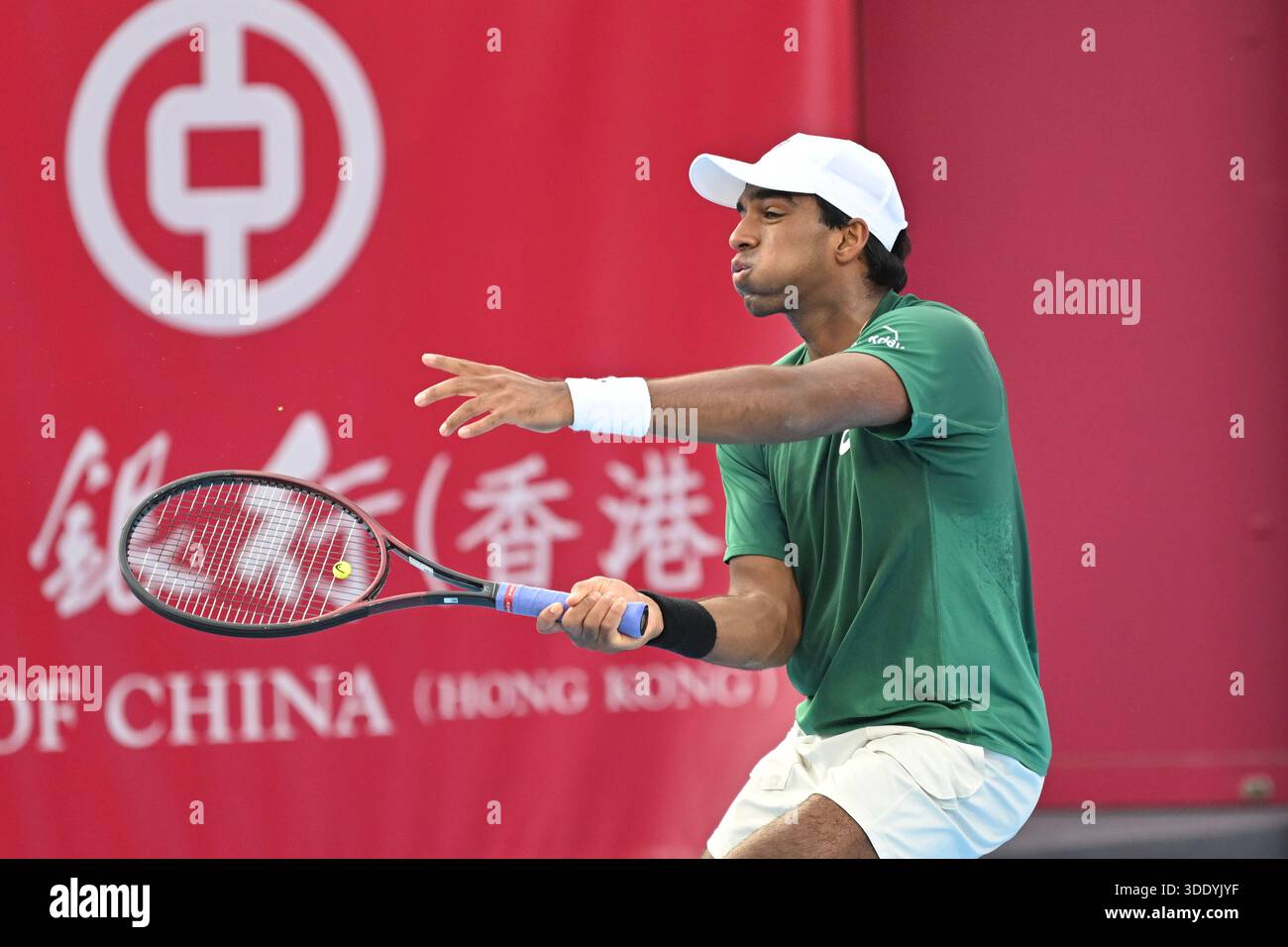 Kobe Reddy Nishesh Basavareddy, a American tennis player, during a match at the ...