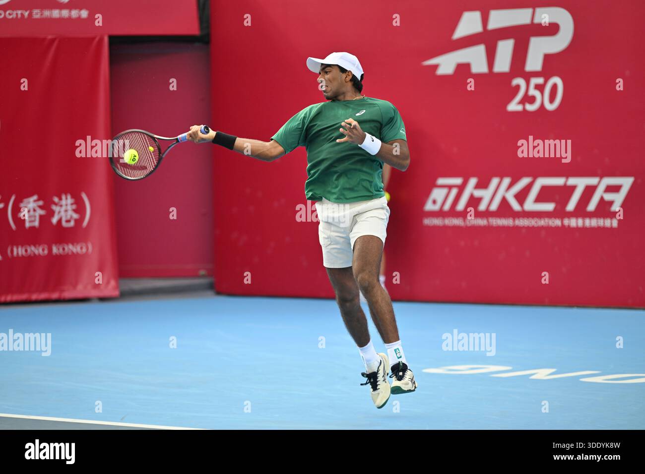 Kobe Reddy Nishesh Basavareddy, a American tennis player, during a match at the ...