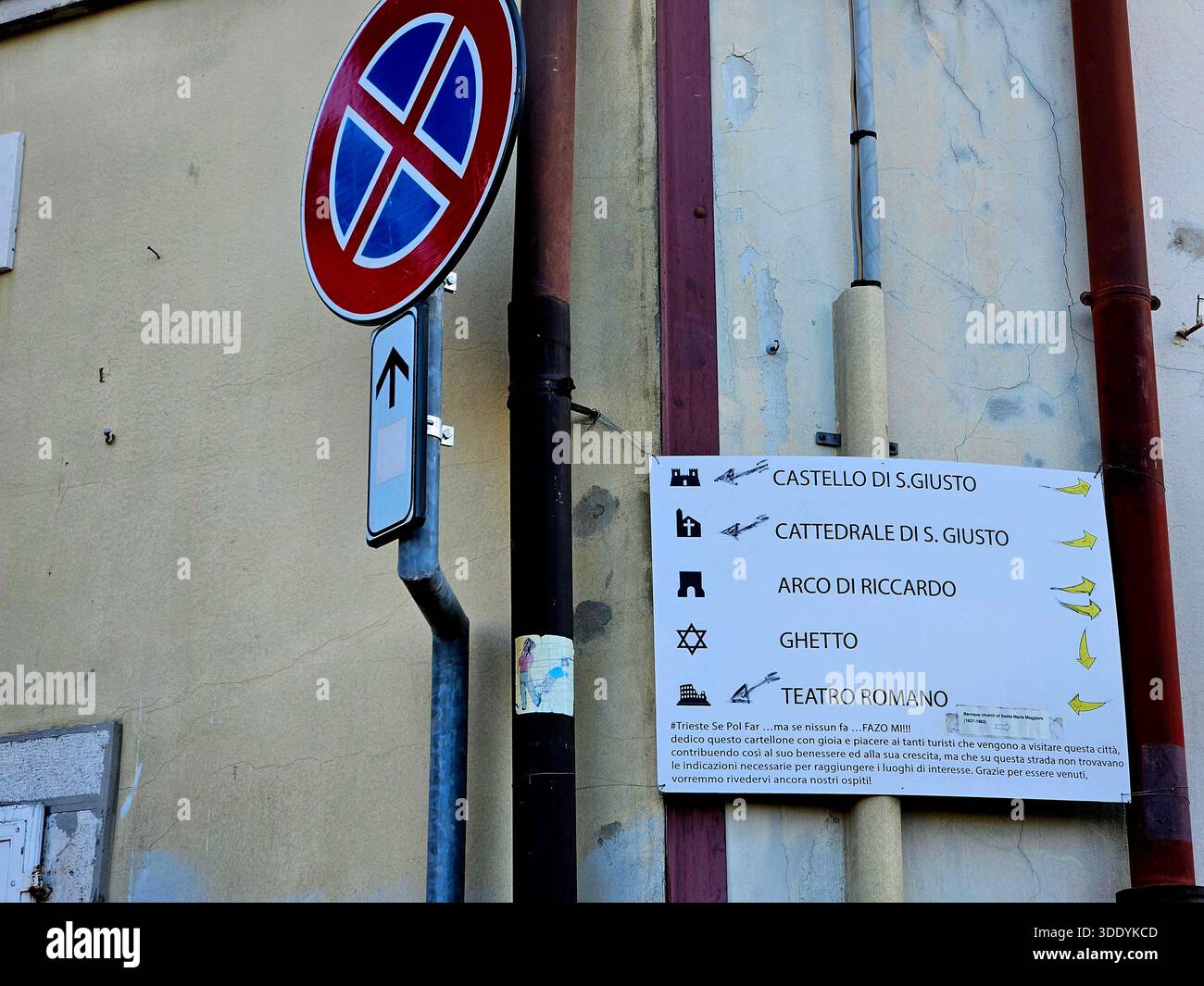Trieste direction signs, tourist wayfinding Trieste, city navigation ...