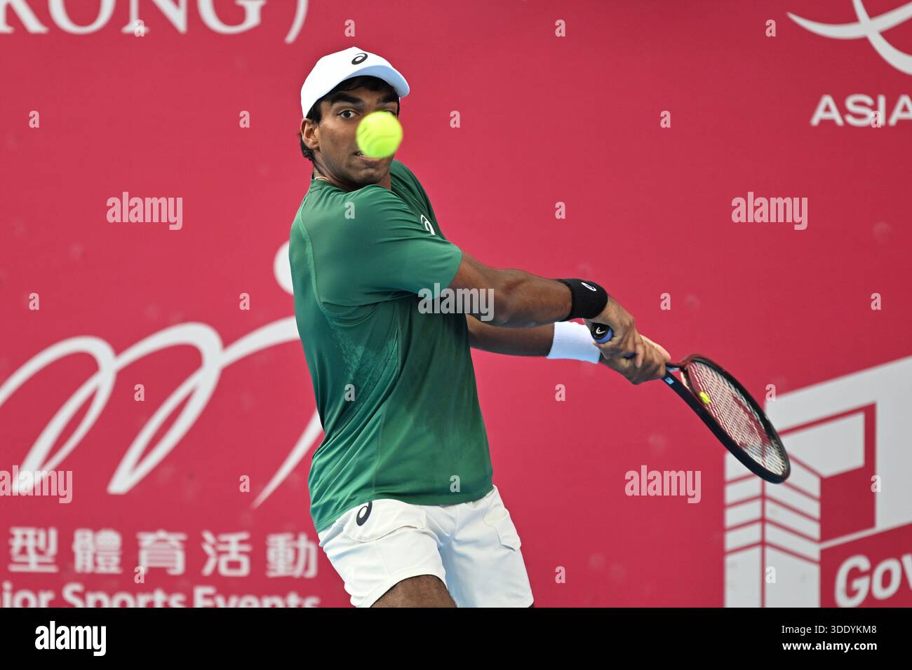 Kobe Reddy Nishesh Basavareddy, a American tennis player, during a match at the ...