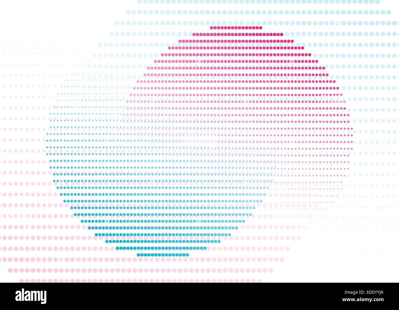 Blue and pink dotted linear circles abstract minimal tech background. Geometric halftone vector design Stock Vector