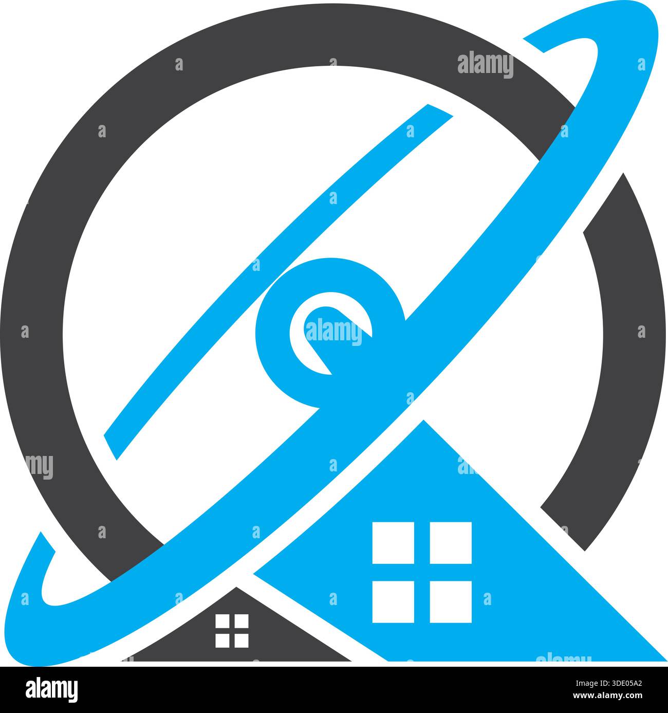 Satellite House Technology Connection Logo Design Template Vector Stock Vector