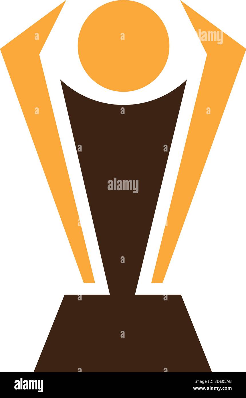 Trophy Award Winner Achievement Logo Design Vector Template Stock Vector