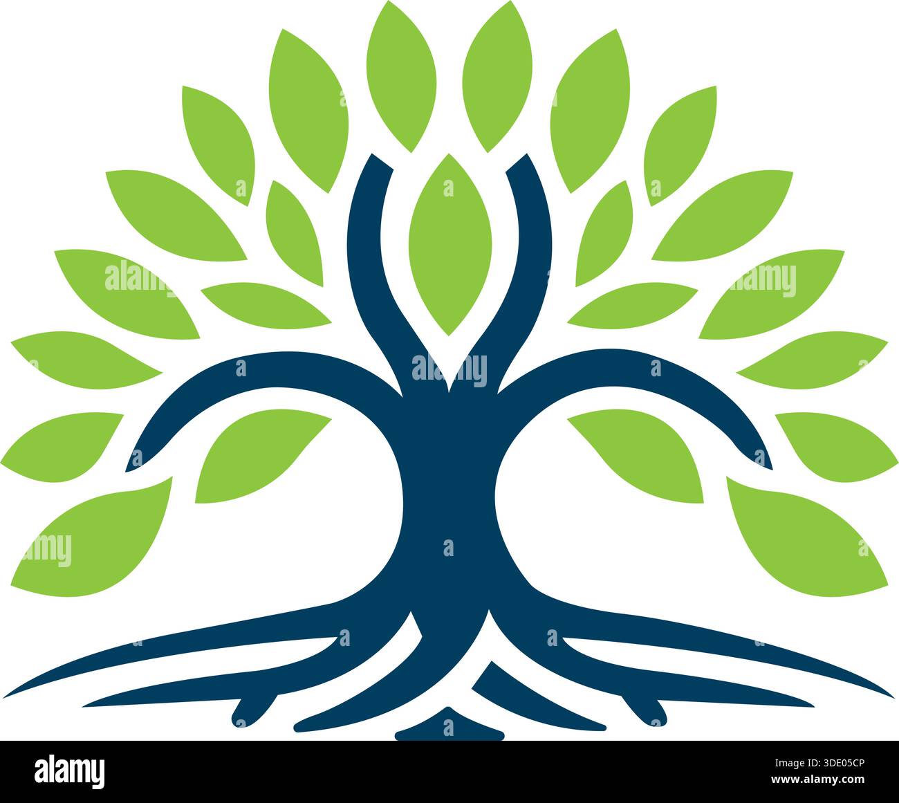 Tree Leaf Growth Eco Logo Design Nature Vector Template Icon Stock Vector