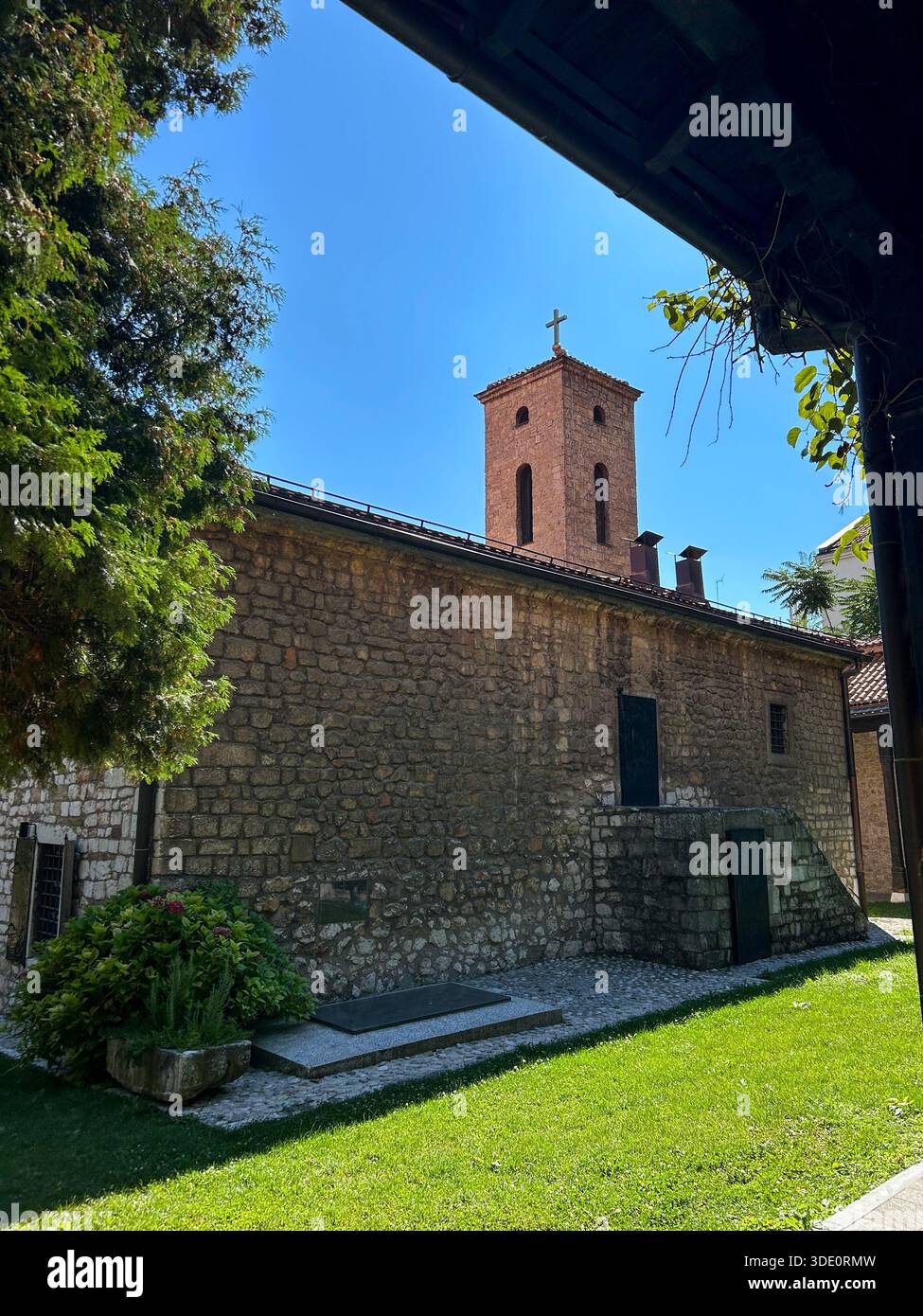 Exterior view of the Old Orthodox Church of the Holy Archangels Gabriel and Michael in Baščaršija, Sarajevo, Bosnia and Herzegovina, August 25, 2025. - Smartphone Captured Stock Image