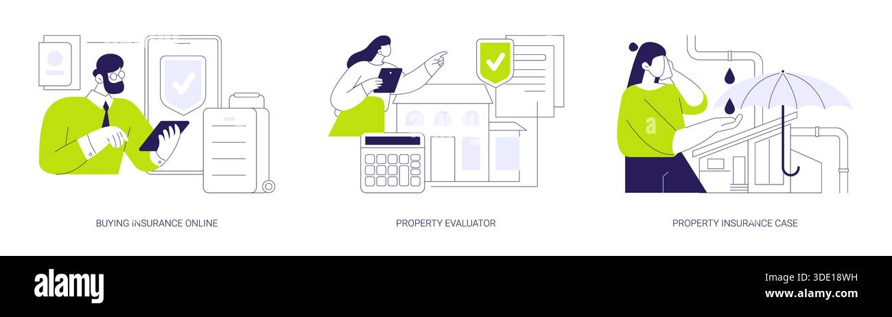 Insurance services isolated cartoon vector illustrations se Stock ...