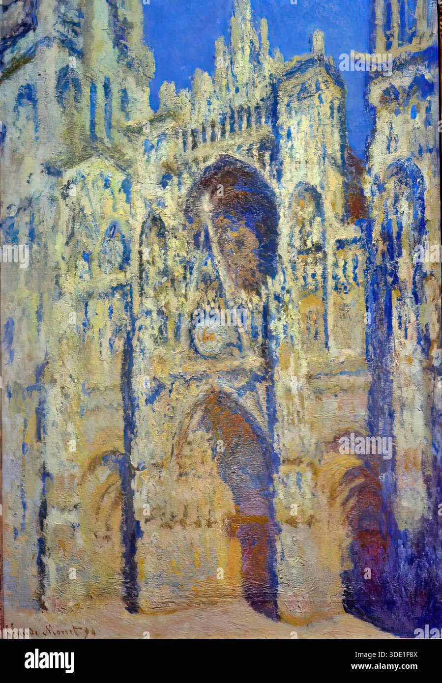 Rouen cathedral portal sunlight claude hi-res stock photography