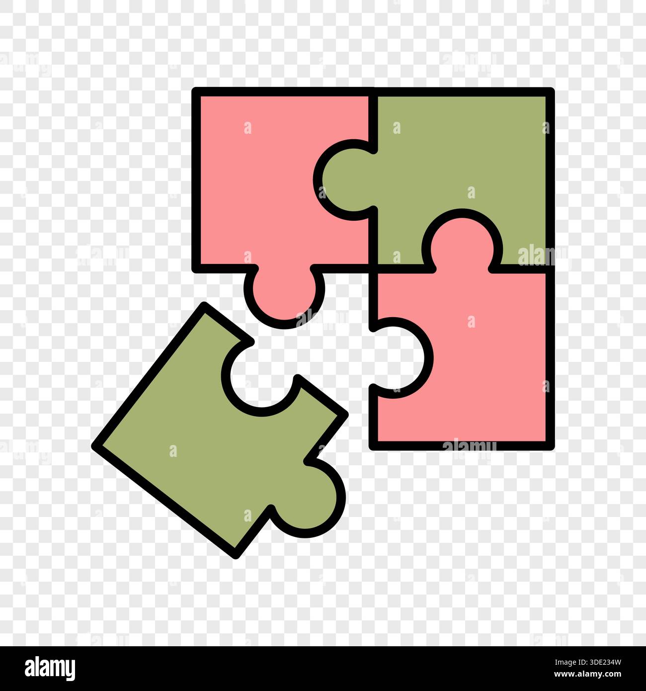 Puzzle pieces icon. Separate the ability to change Stock Vector