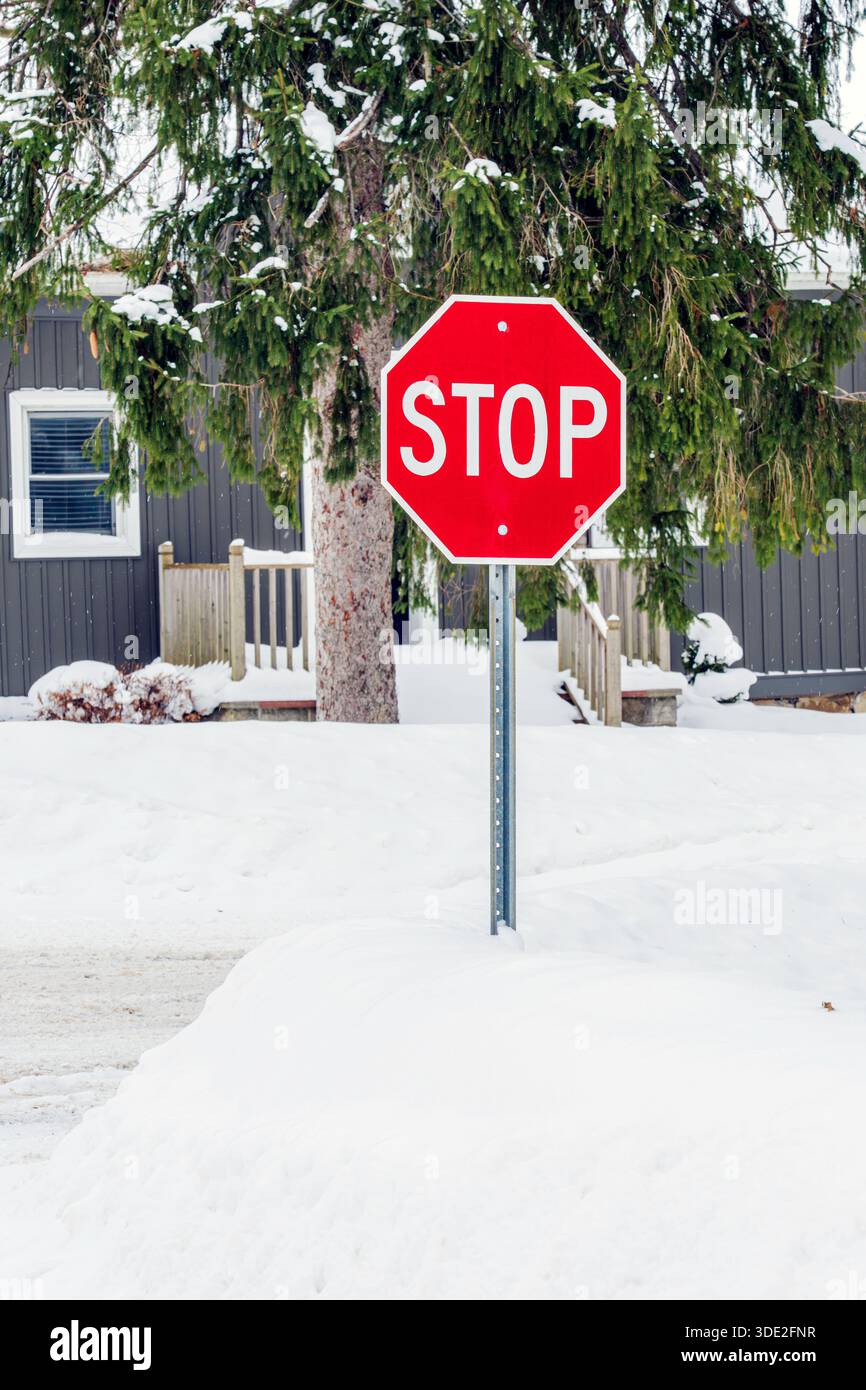 Winter Stop Sign Winter season 2026 hi-res stock photography and images - Alamy