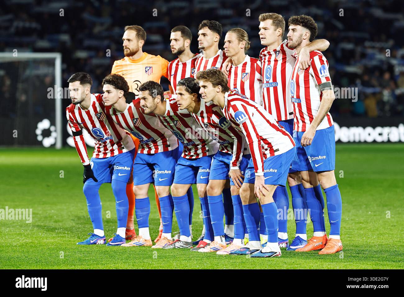 San Sebastian, Spain. 4th Jan, 2026. Atletico de Madrid team group line-up (Atletico) Football/Soccer : Spanish 'LaLiga EA Sports' match between Real Sociedad - Club Atletico de Madrid at the Estadio de Anoeta in San Sebastian, Spain . Credit: Mutsu Kawamori/AFLO/Alamy Live News Stock Photo