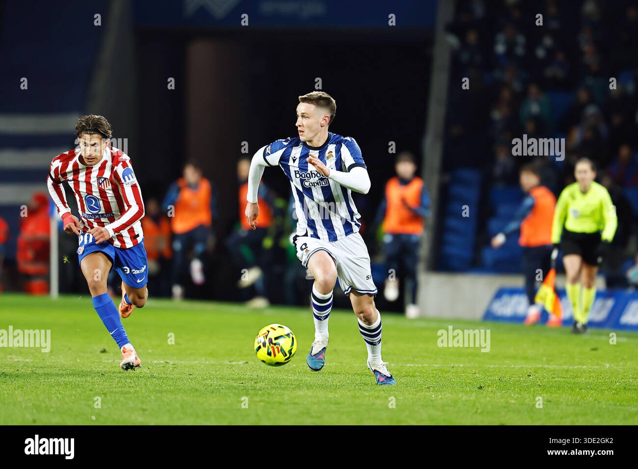 San Sebastian, Spain. 4th Jan, 2026. Benat Turrientes (Sociedad) Football/Soccer : Spanish 'LaLiga EA Sports' match between Real Sociedad - Club Atletico de Madrid at the Estadio de Anoeta in San Sebastian, Spain . Credit: Mutsu Kawamori/AFLO/Alamy Live News Stock Photo