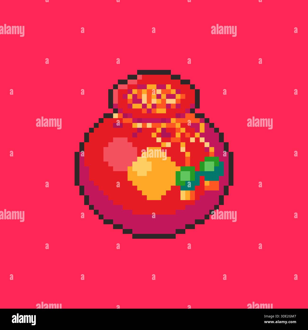 Pixel Art Chinese New Year Lucky Bag Game Asset Stock Vector Image ...