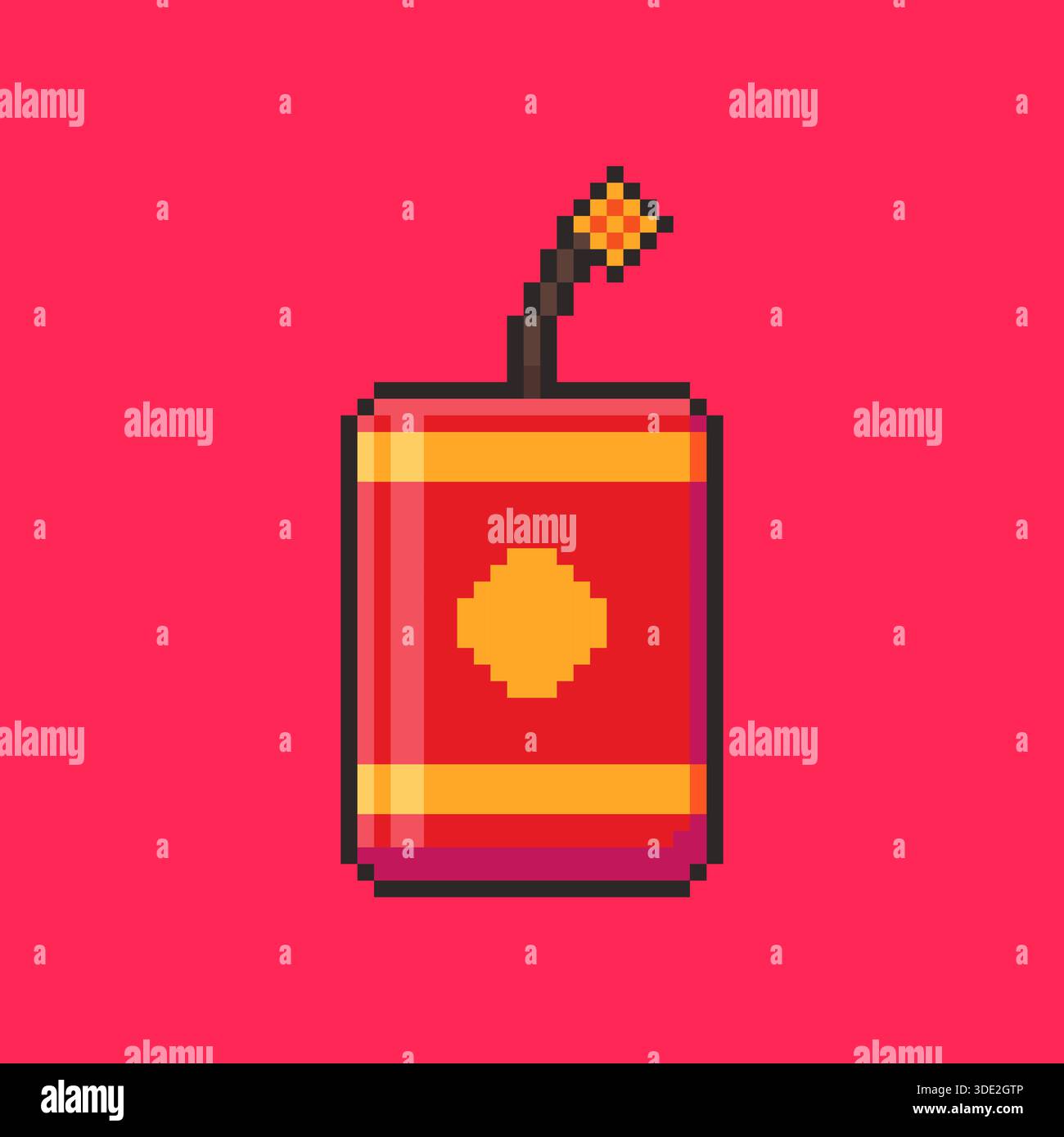 Pixel Art Chinese New Year Candle Game Asset Stock Vector Image & Art ...