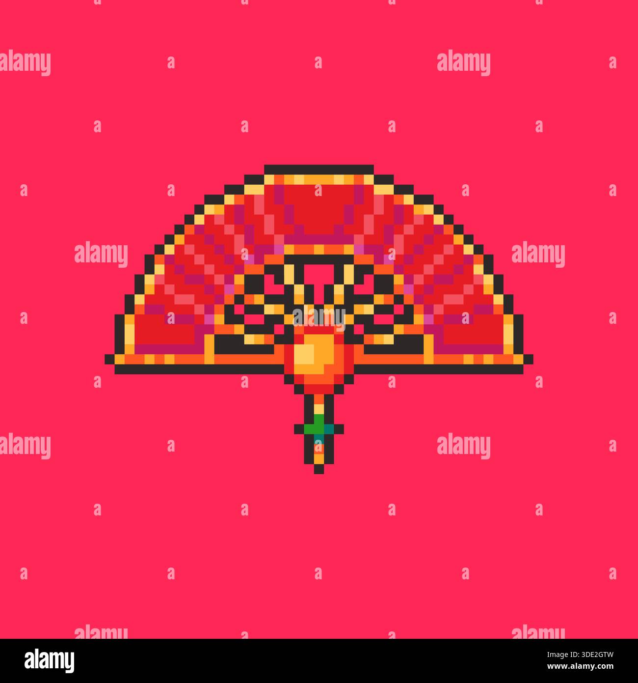 Pixel Art Chinese New Year Fan Game Asset Stock Vector Image & Art - Alamy