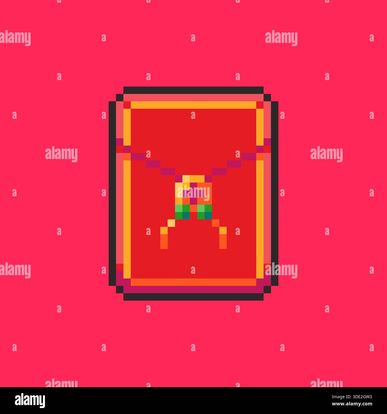 Pixel Art Chinese New Year Red Envelope Game Asset Stock Vector Image ...