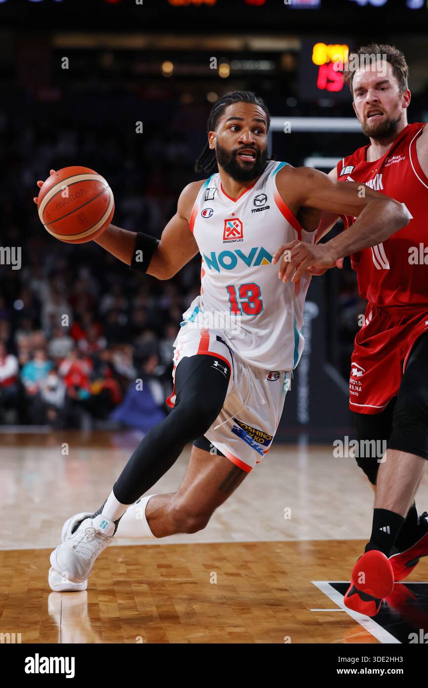 TOYOTA ARENA TOKYO, Tokyo, Japan. 4th Jan, 2026. Dwayne Evans II (Dragonflies), JANUARY 4, 2026 - Basketball : 2025-26 B.LEAGUE B1 game between Alvark Tokyo - Hiroshima Dragonflies at TOYOTA ARENA TOKYO, Tokyo, Japan. Credit: YUTAKA/AFLO SPORT/Alamy Live News Stock Photo