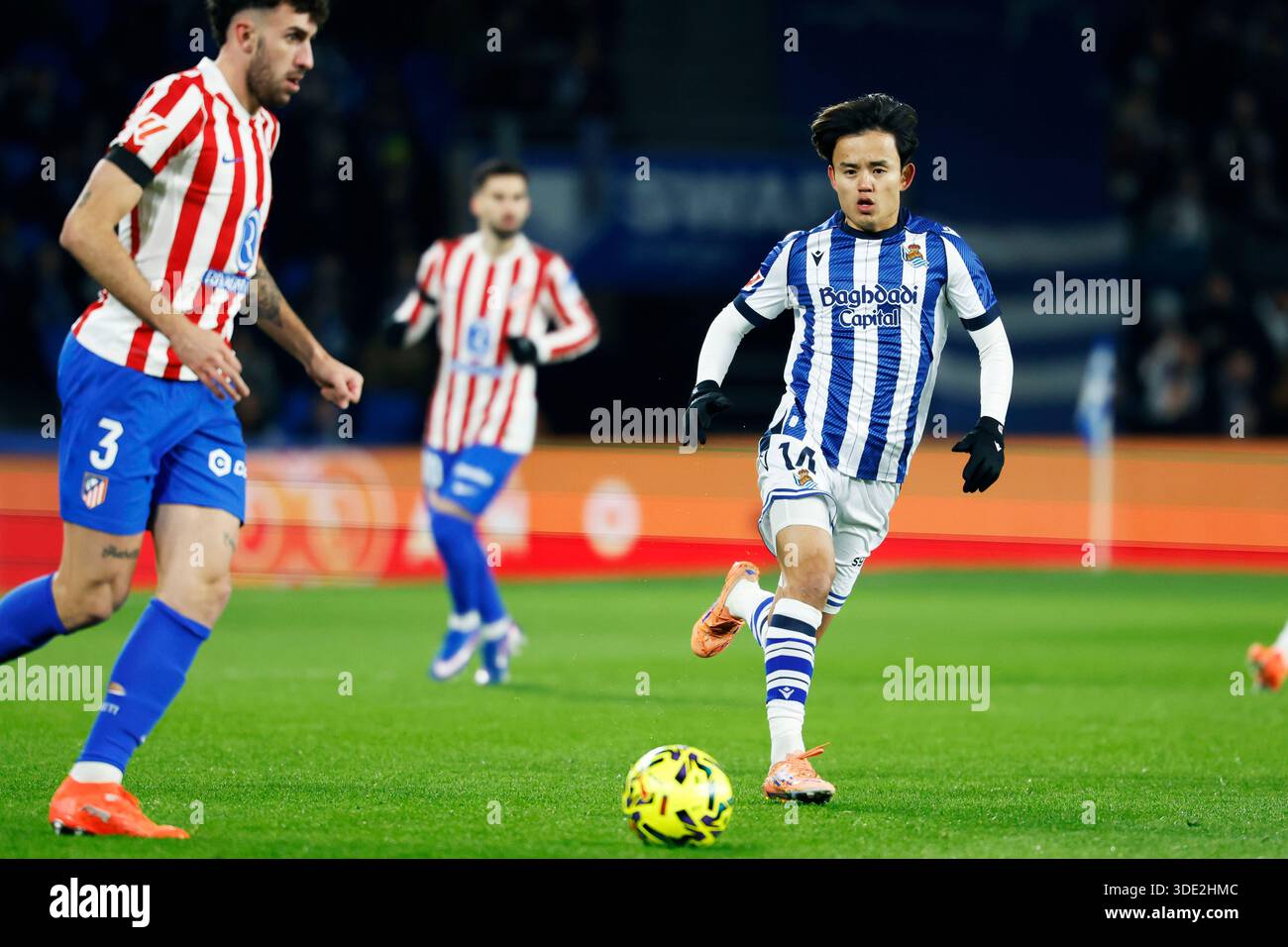 San Sebastian, Spain. Credit: D. 4th Jan, 2026. Takefusa Kubo (Sociedad) Football/Soccer : Spanish 'La Liga EA Sports' match between Real Sociedad 1-1 Atletico de Madrid at Reale Arena in San Sebastian, Spain. Credit: D .Nakashima/AFLO/Alamy Live News Stock Photo