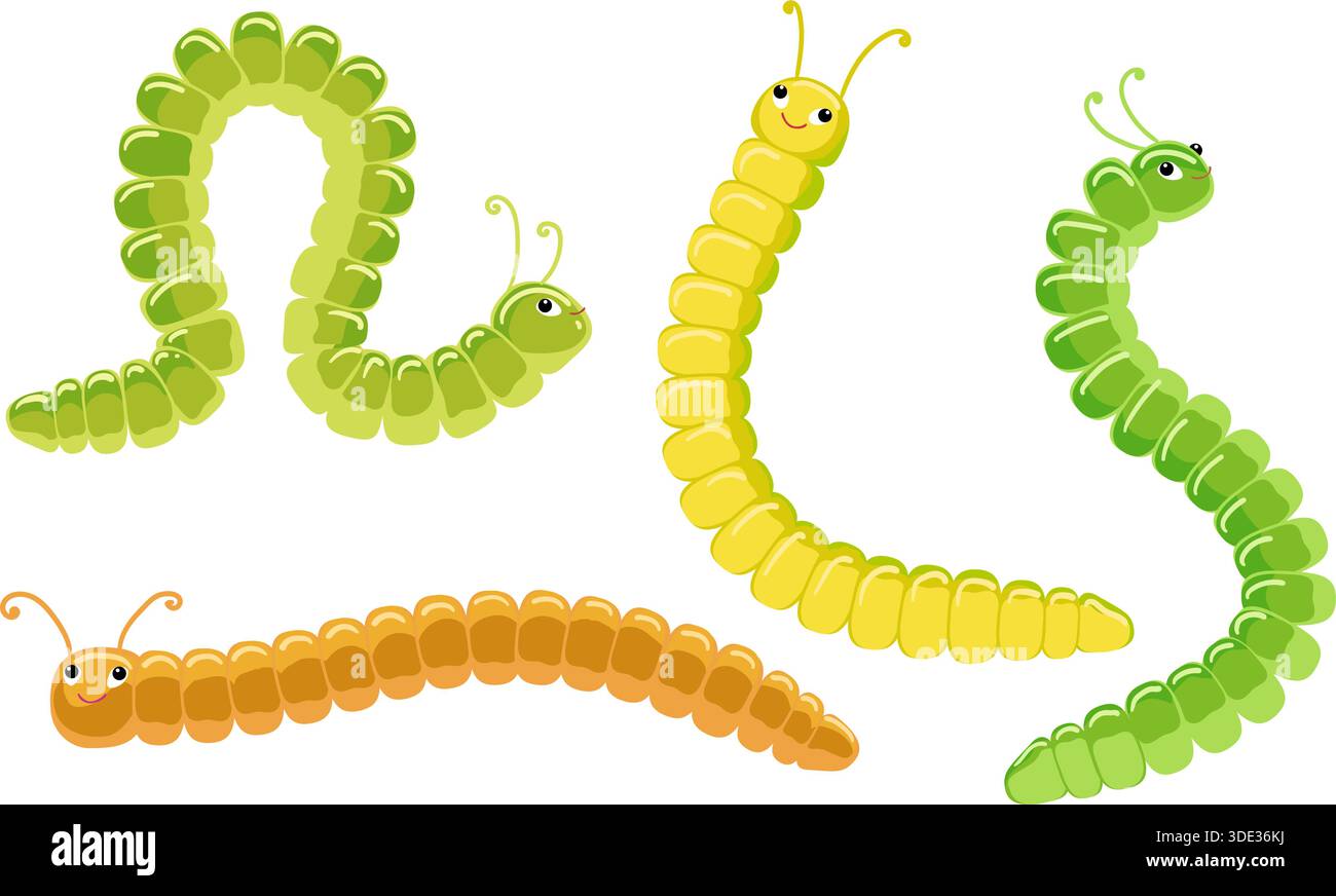Colorful cartoon caterpillars Stock Vector Image & Art - Alamy