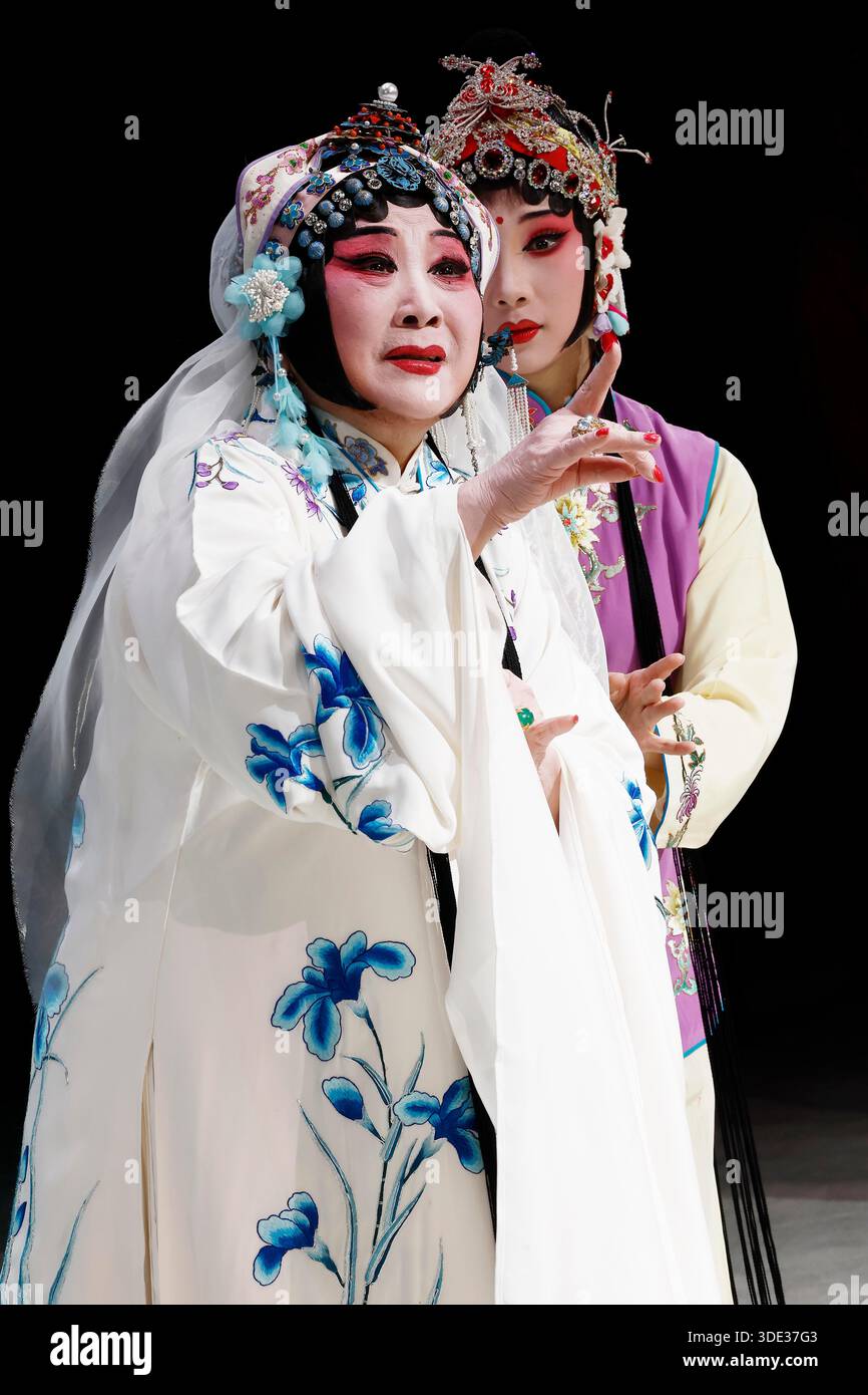 Kunqu Opera artist Liang Guyin in performance. Shanghai,China.1st ...