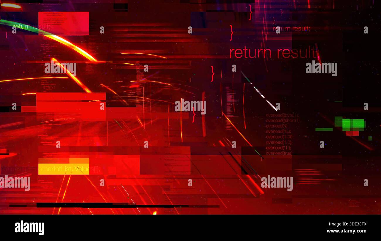 Abstract digital background for cyberpunk, hacking, data flow, technology and futuristic concepts. Computer generated. Stock Photo