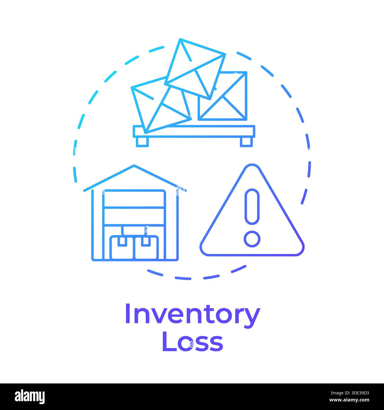 Inventory loss blue gradient concept icon Stock Vector