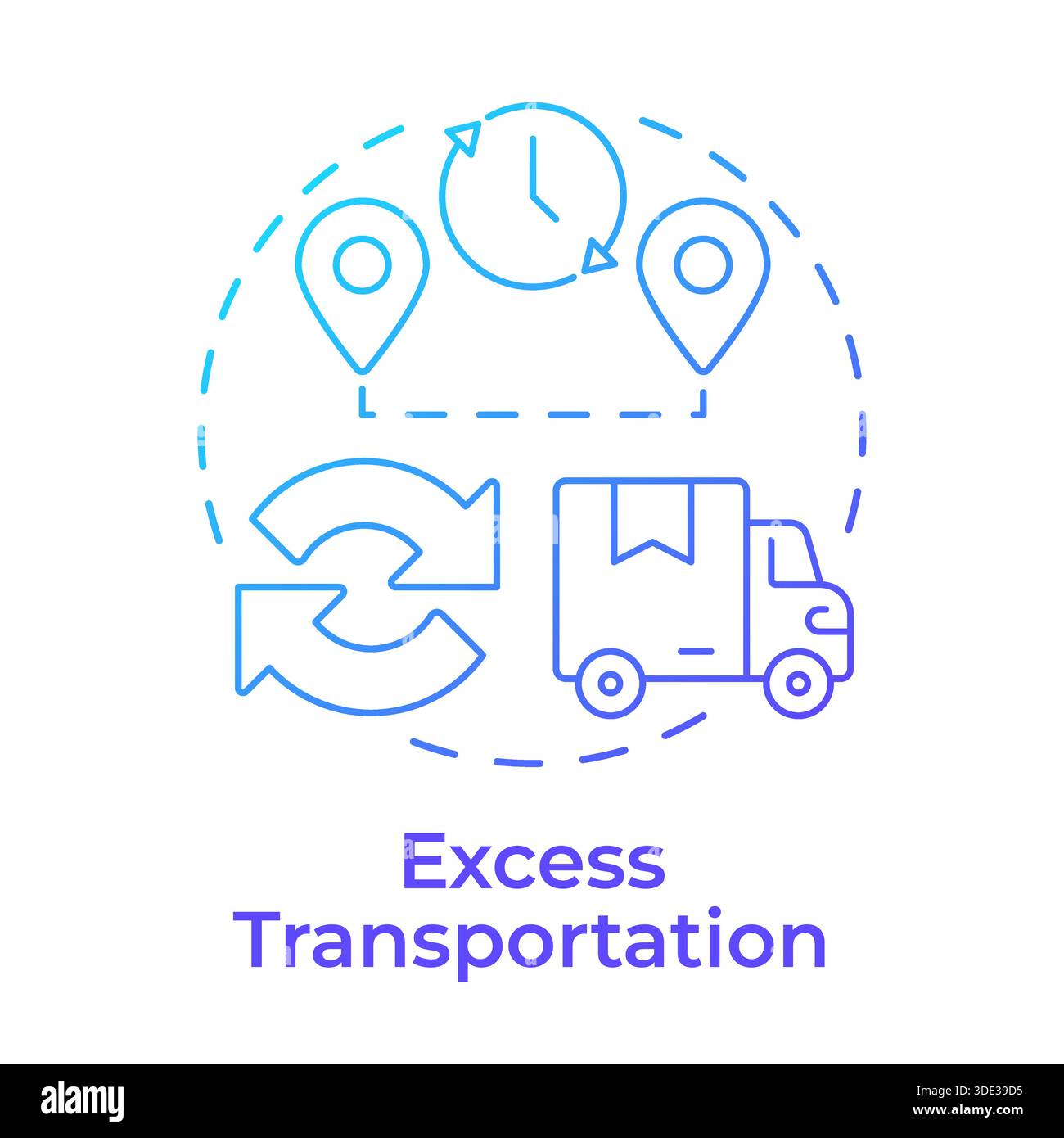 Excess transportation blue gradient concept icon Stock Vector