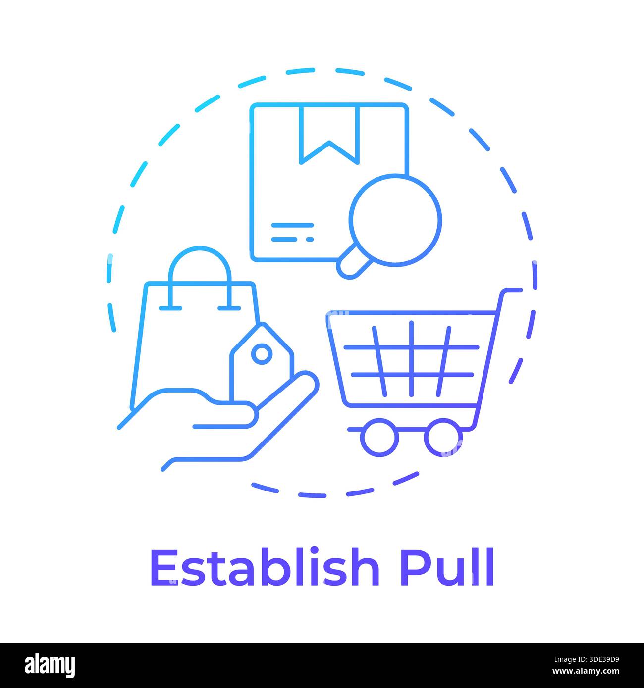 Establish pull blue gradient concept icon Stock Vector