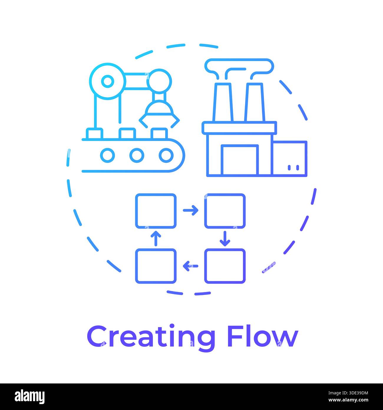 Creating flow blue gradient concept icon Stock Vector