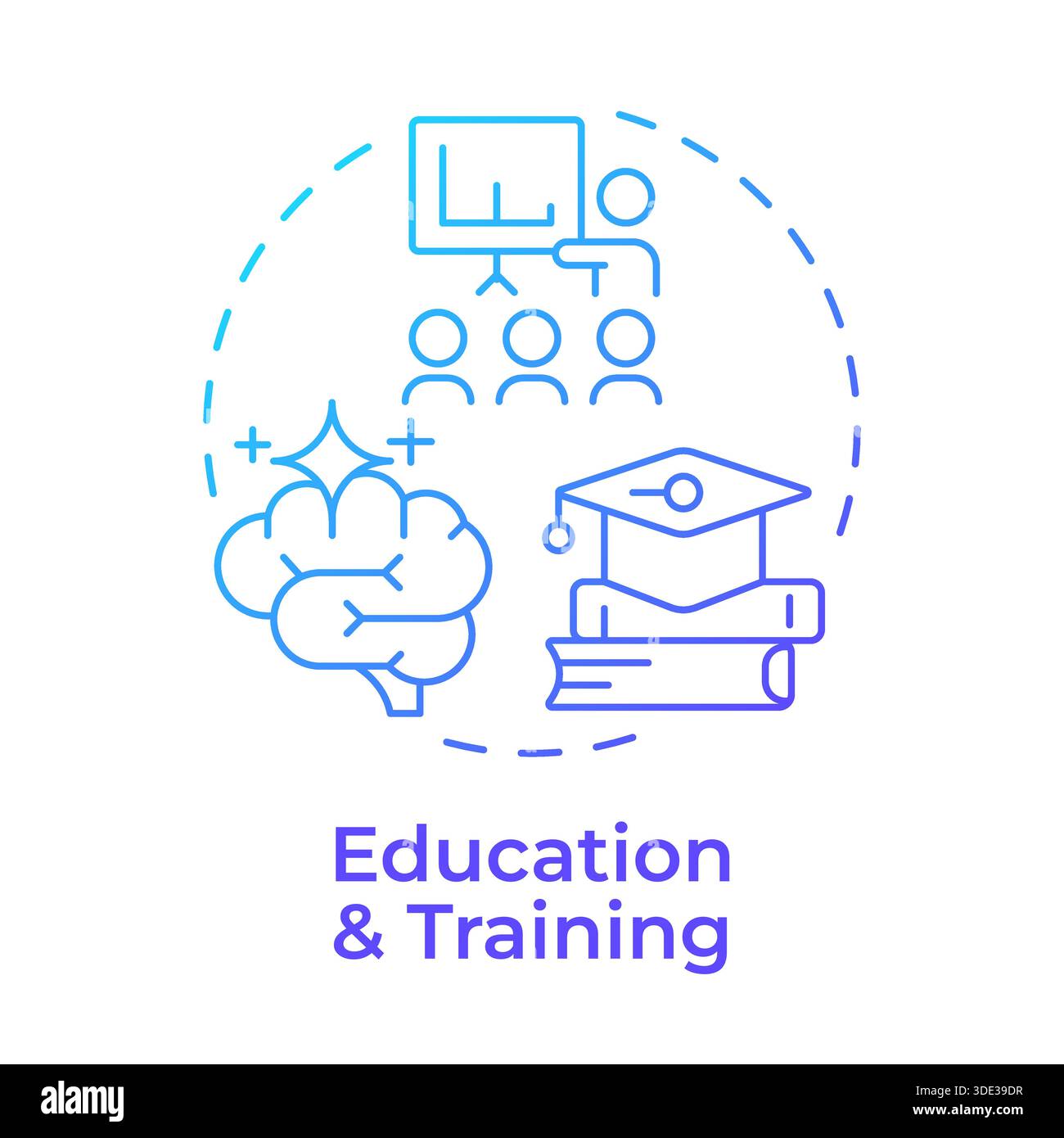 Education and training blue gradient concept icon Stock Vector