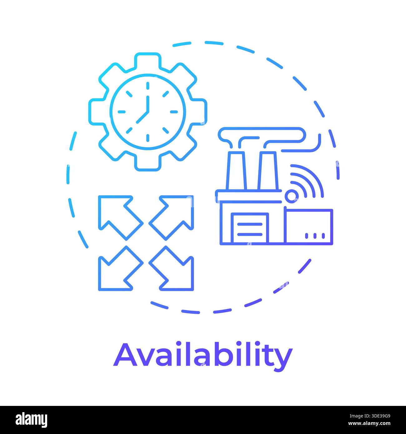 Availability blue gradient concept icon Stock Vector