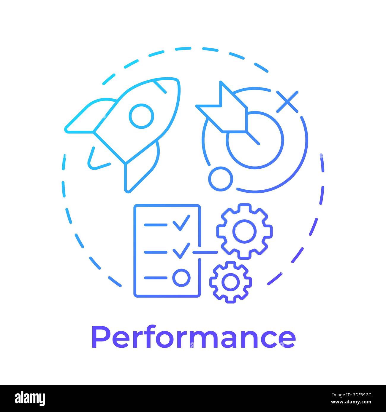 Performance blue gradient concept icon Stock Vector